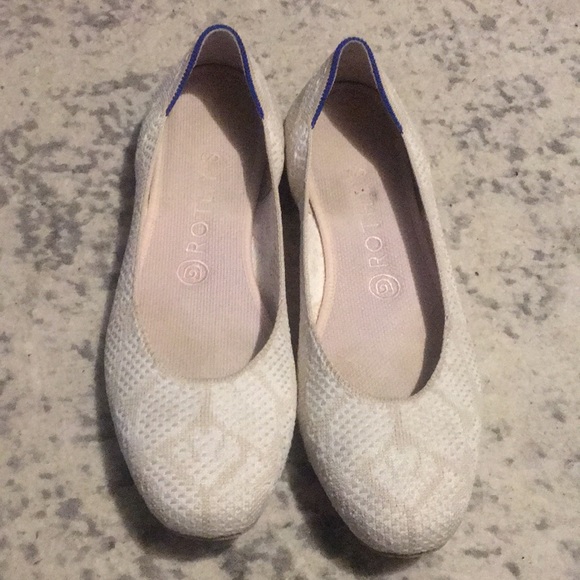 Rothy's Cream Flats Elegant Woven Design - Picture 1 of 11